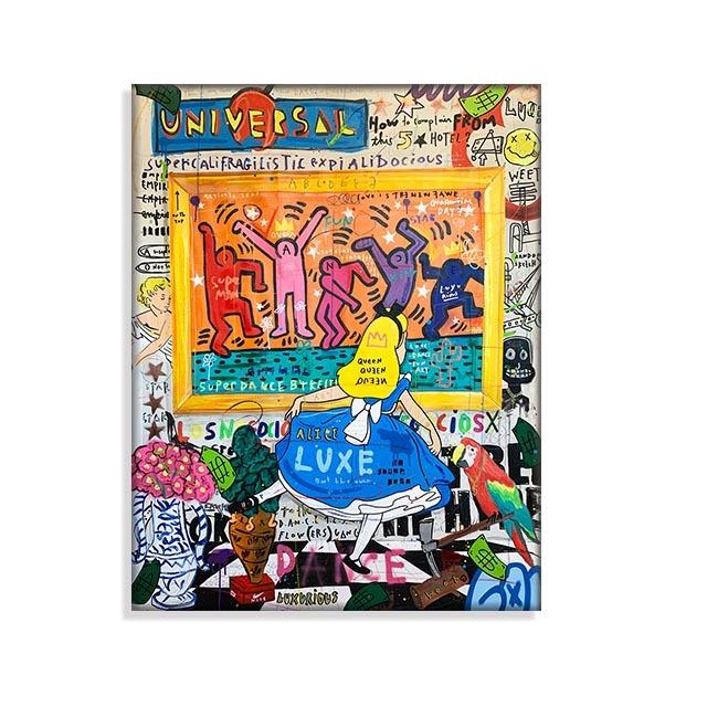 

Граффити Искусство Холст Плакаты Принцесса Танец Абстрактные Картины Уличный Поп Настенная Картина Для Гостиной Домашний Декор Без Рамки 21*30cm No Frame