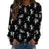 Halloween Pattern Sweatshirts Pumpkin Bat 3D Print Women's Hoodies Raglan Long Sleeve Pullovers Harajuku Tops Female Clothing