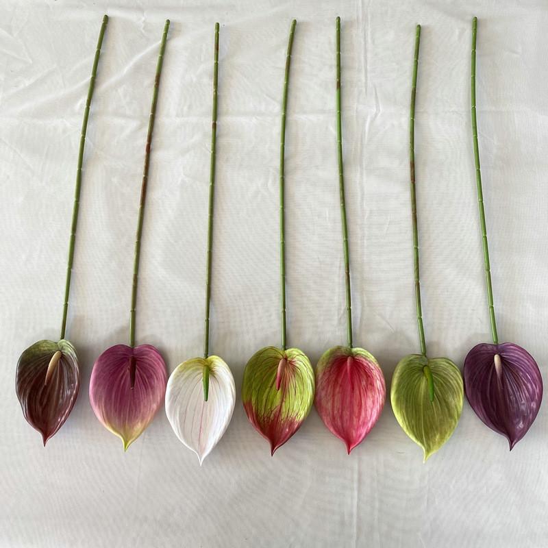 Faux Anthurium Plant Realistic Touch Indoor Outdoor Decoration For Photography Props