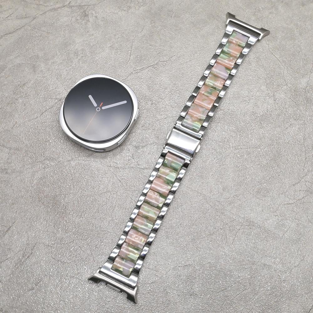 Damen Harzarmband für Samsung Galaxy Watch 8 Classic 46mm 8 44mm 40mm Edelstahlarmband für GALAXY Ultra 47mm 2025 Armband