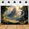 Fantasy Fairy Tale Castle Photography Background Spring Forest Flower Photocall Backdrop Kids Art Portrait Photobooth Props