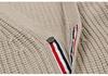 Autumn/Winter Thick V-neck Cardigan Four-Bar Knit Unisex Sweater Coat