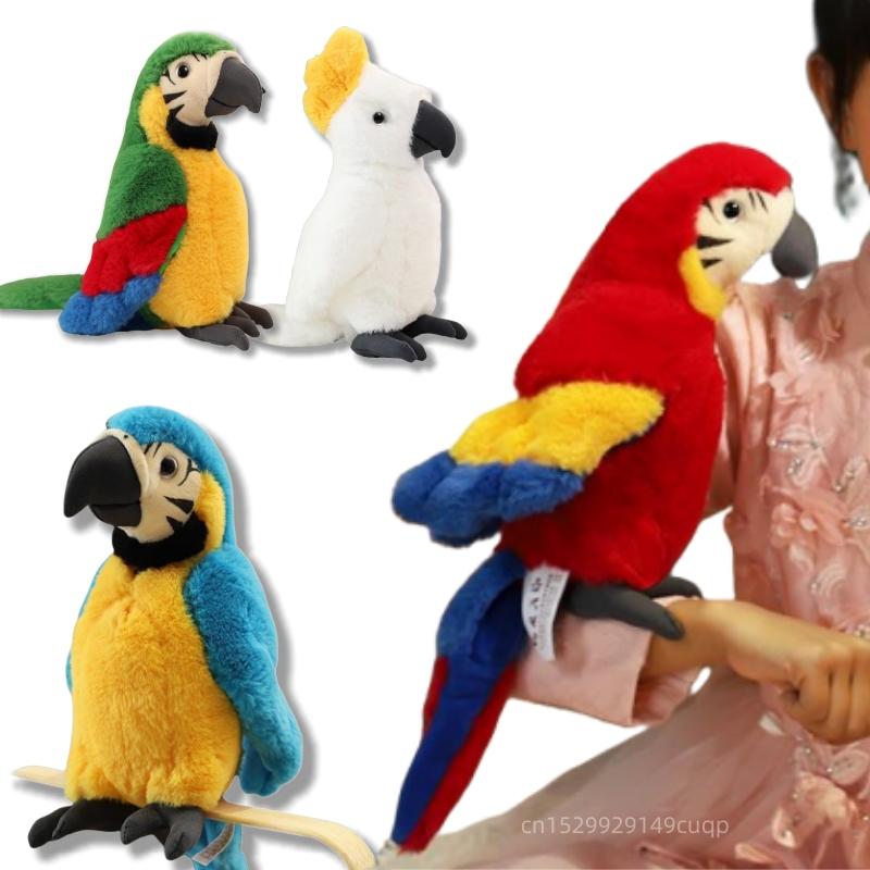25cm Lebensechter Papageien Plüschtier Simulation Ara Puppe Cartoon Stoffvogel Tier Plüschpuppe Geburtsdatum Geschenk entworfen für Kinder Heimdekoration