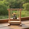 Ornement de balançoire panda figurine mignonne en bois pour table, étagère à livres, bureau,