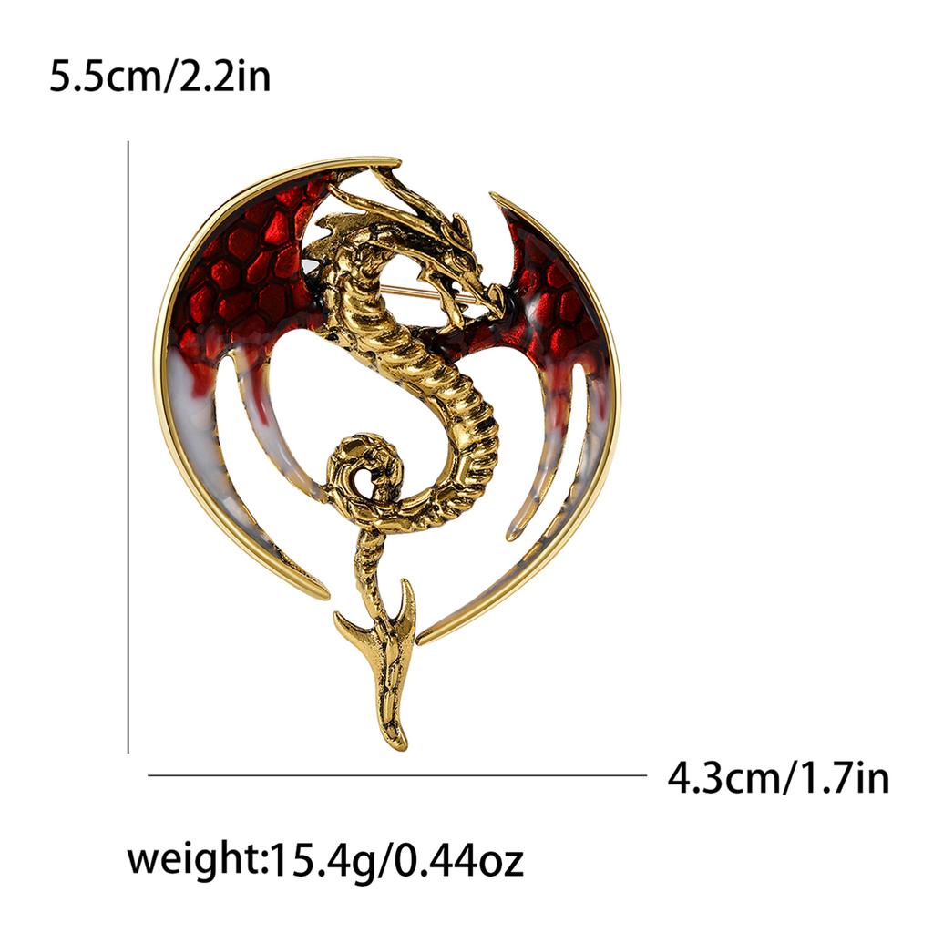 Enamel Dragon Pins for Women Rhinestone Flying Dragons Animal Brooch Banquet Party Backpack Gifts Jewelry Accessories