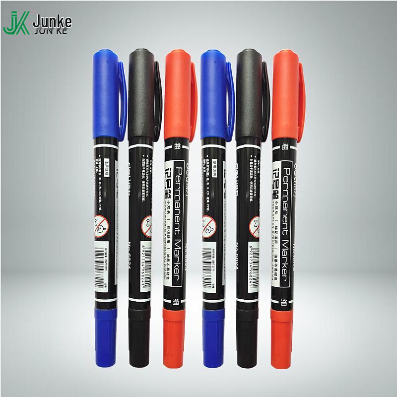 Junke Dual-Tip Black Marker Pens, 12-Pack