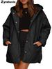 Casaco de Inverno Feminino Ins Casual Acolchoado Com Capuz Leve para Mulheres