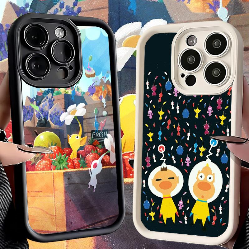 Handyhülle für iPhone 17 Air 16E 15 16 Pro Max P-Pikmins Niedliche Spielabdeckung 14 Plus 13 12 Mini Weiche Silikonhülle Fundas