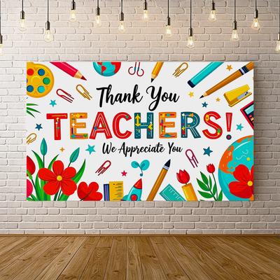 Teachers' Day Colorful Decorative Backdrop Teacher Appreciation Party Decoration Banner Classroom School Event Background Props