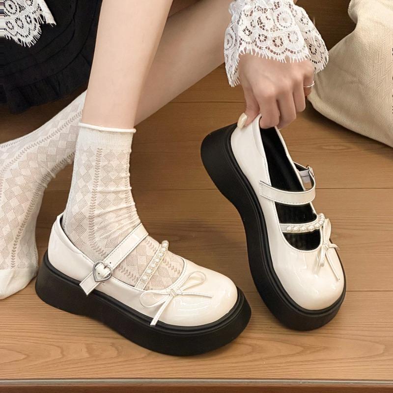 New Fashion French Platform Heightened Mary Jane Shoes Women's Versatile British Style Small Leather Shoes