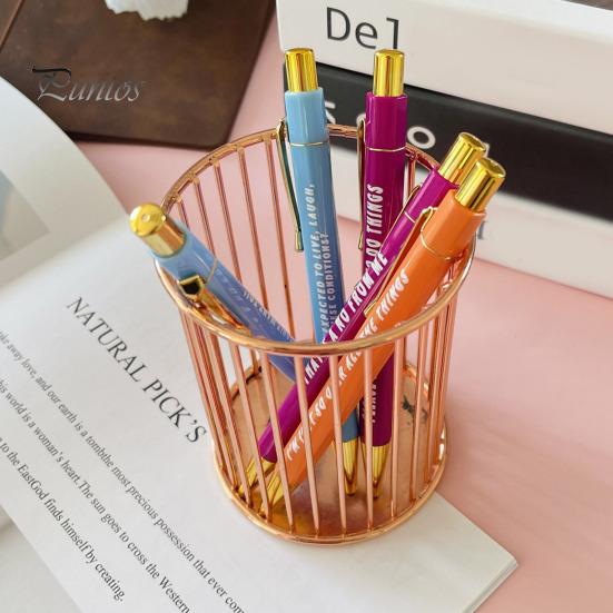 

5 шт. разных цветов, выдвижные шариковые ручки, быстросохнущие, средние, офисные ручки для заметок, письменные принадлежности разноцветный