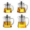 Stainless Steel Tea Strainers Scented Tea Coffee Glass Square Pot with Tea Strainers Kettle Teapot