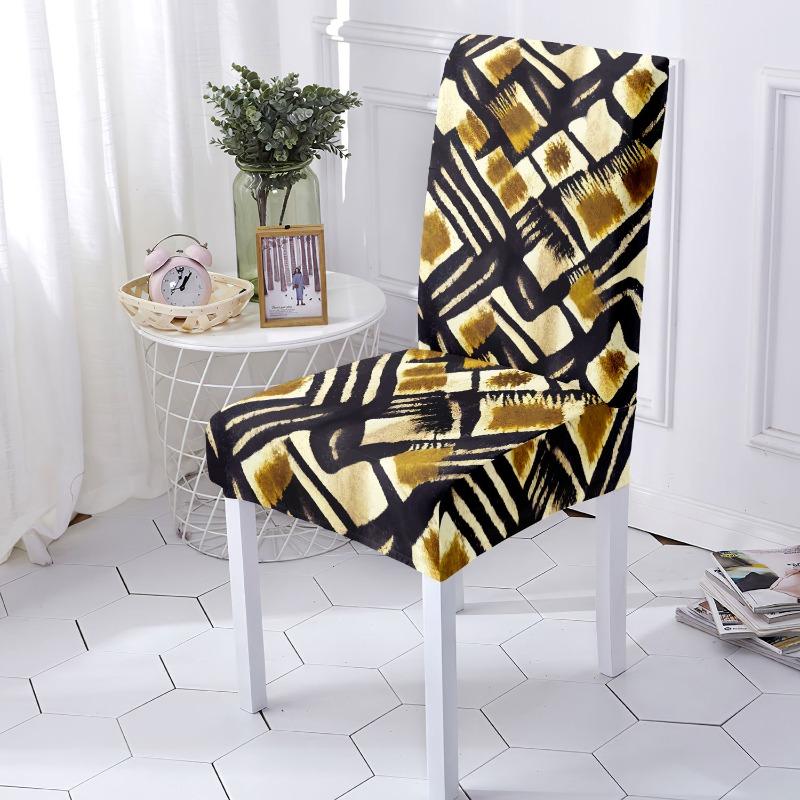 

Multicolor Elastic Chair Cover Printed Skin-Friendly Decorative Chair Cover Abstract Pattern All-Season Universal Seat Protector 1 pc