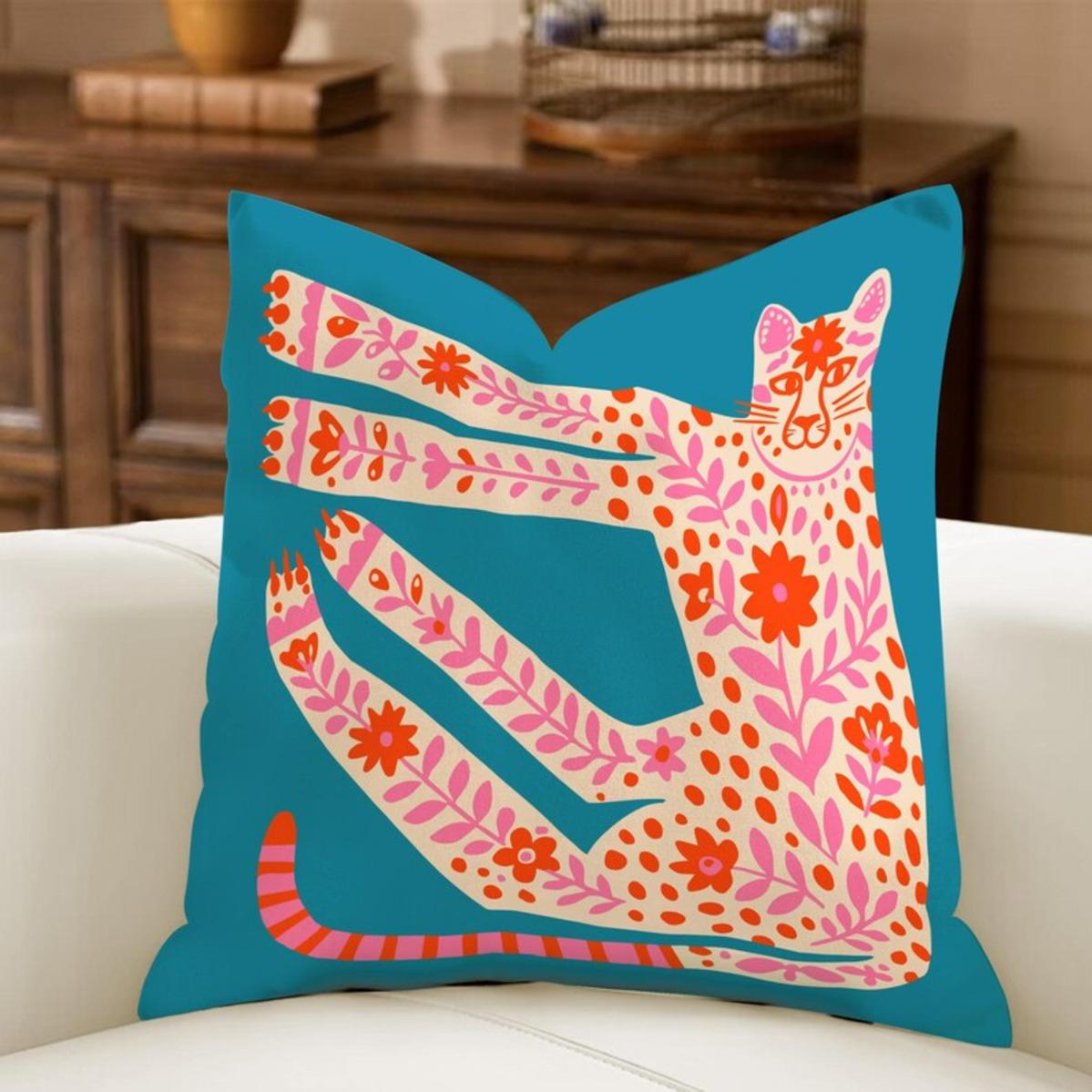 

Nordic Boho Sun Leopard Palm Pillow Cover Minimal Decorative Cushion Case Cozy Home Decor Valentine Gift 40X40cm