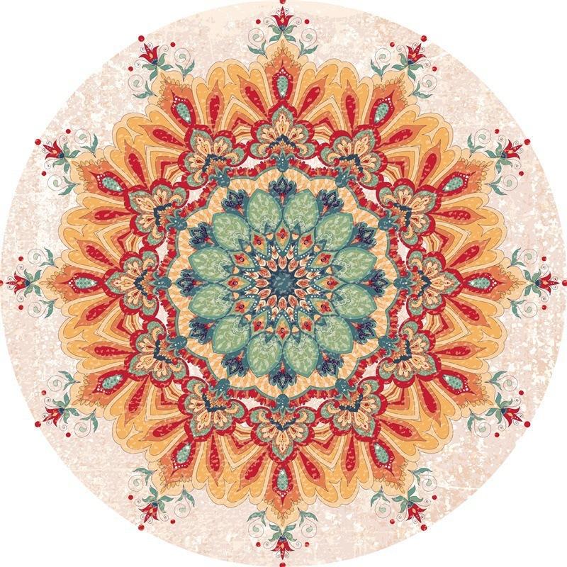 

Ethnic Retro Persian Bohemian Carpet Washroom Floor Mat Living Room Carpet Rug for Bed Room Living Room Decoration 60cm
