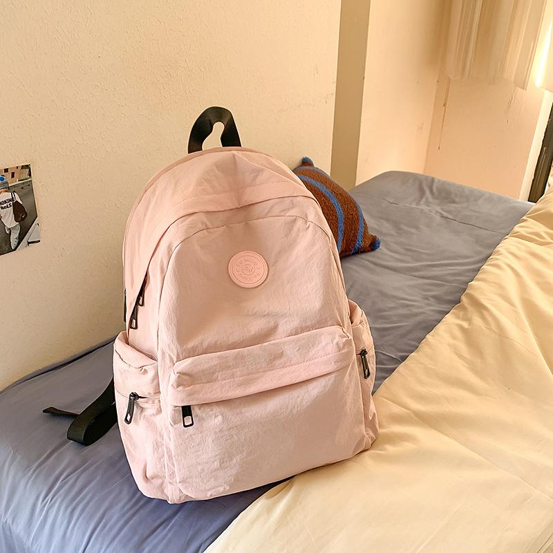 Lazy Schoolbag Female Simple Junior High School Student Backpack Casual Large Capacity Backpack