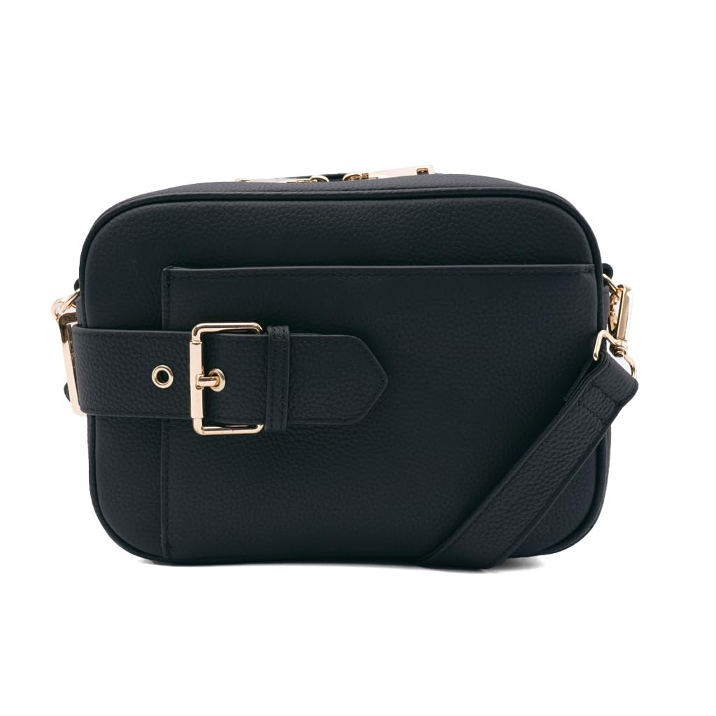 

VITAFELICE Genuine Leather Pocket Shoulder Bag for Women (inb-90080n) (Black)