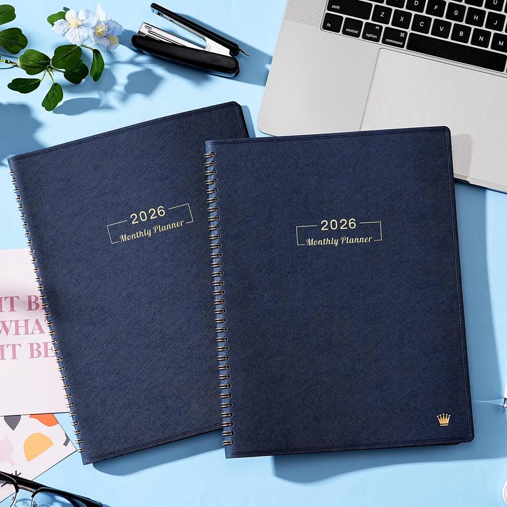 2026 Monthly Planner - 2026 Planner, Jan. 2026 - Dec. 2026, 9" x 11", 2026 Monthly Calendar,12 Colorful Tabs, Faux Leather, Pocket, Note Pages,