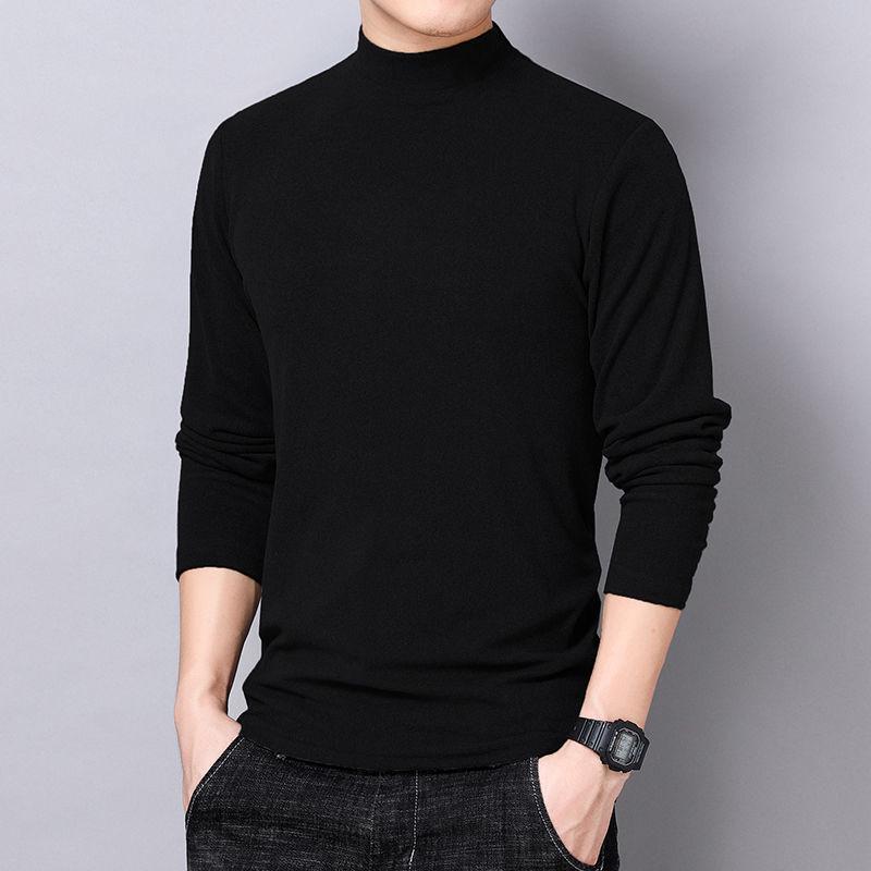 Men's Double-Sided German Velvet Long-Sleeve High-Collar Thermal Tee