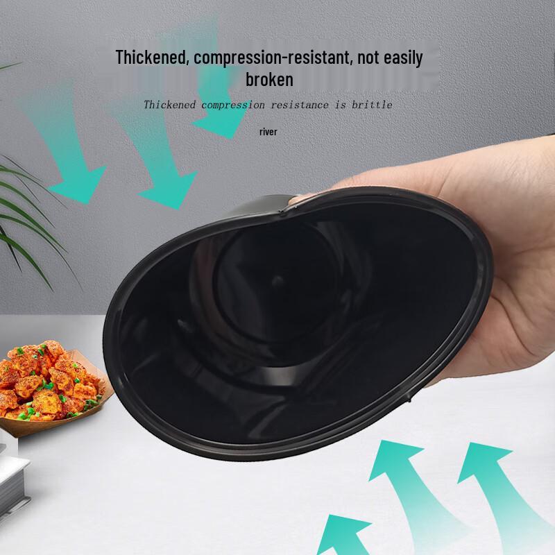 Jumei Box King 750ml Disposable Black Round Takeaway Bowls