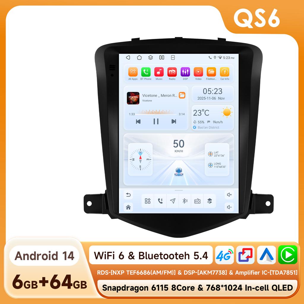 Hizpo 9.7" Car Radio Android For Chevrolet Cruze J300 2008-2012 2Din Multimedia Player Video Navigation 4G Carplay Head Unit for e