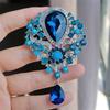1PC Women's Fashion Charm Full Zircon Crystal Drop Brooch Suitable for Outdoor Dating, Banquet, Party, Festival Gift-8280