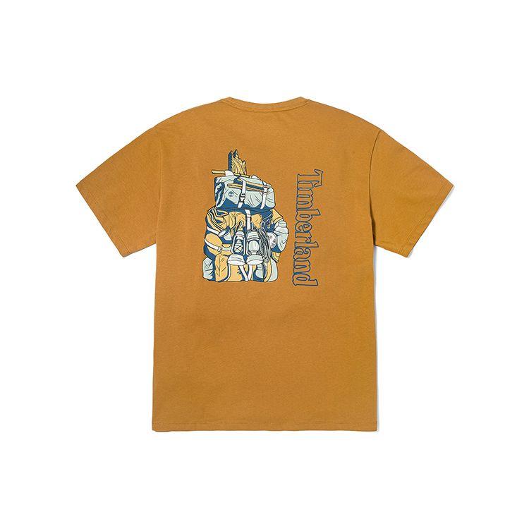 Timberland Outdoor Loose Breathable Casual Cartoon Print Round Neck Short Sleeve T-Shirt Unisex Tops Wheat A6CJP-P47 M