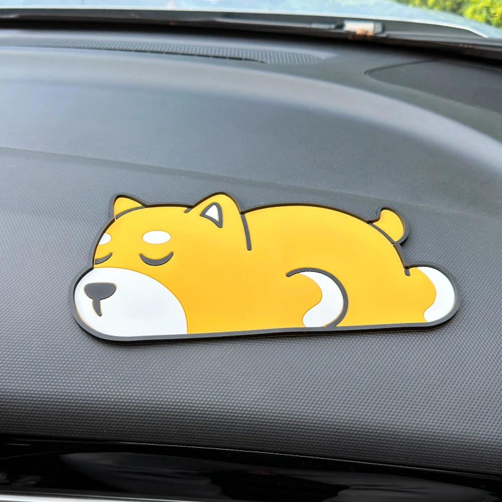 Car Anti-Skid Mat Cute Cartoon Dashboard Non-Slip Pad PVC Mat Heat-Resistant Washable Dashboard Pad For Phone Key Card Holder