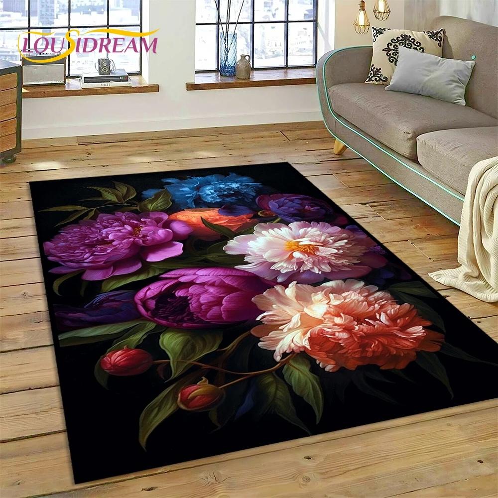 3D Dream Sun Flowers Nordic Daisy Carpet Rug for Bedroom Living Room Home Sofa Decoration,Children Game Large Decor Floor Mat