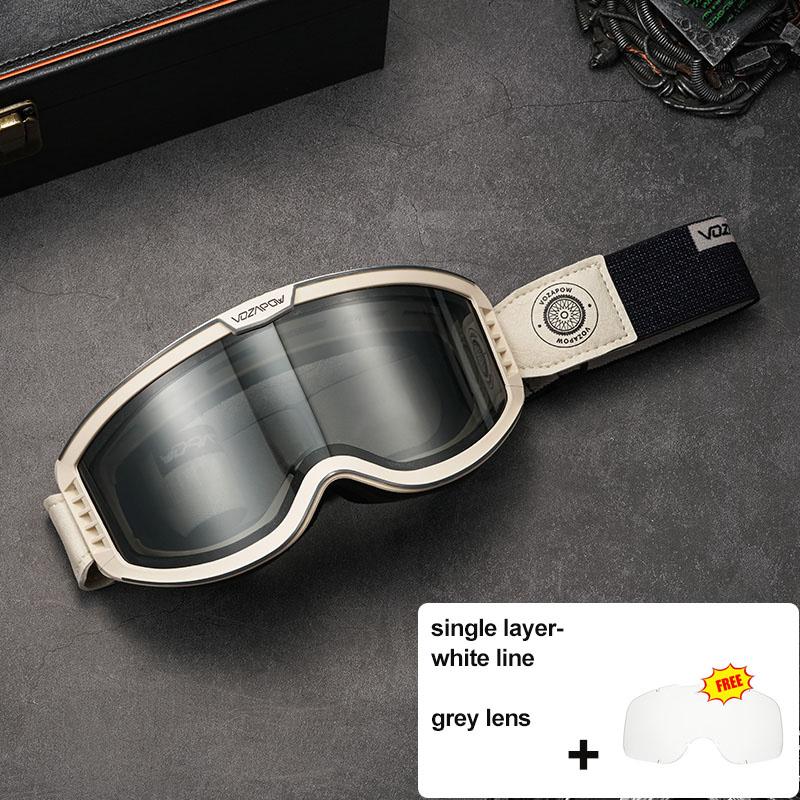 Motorcycle Goggles Photochromic 3 IN 1 Retro Cycling Sunglasses Anti-Fog Windproof Polarized Motocross Riding Glasses