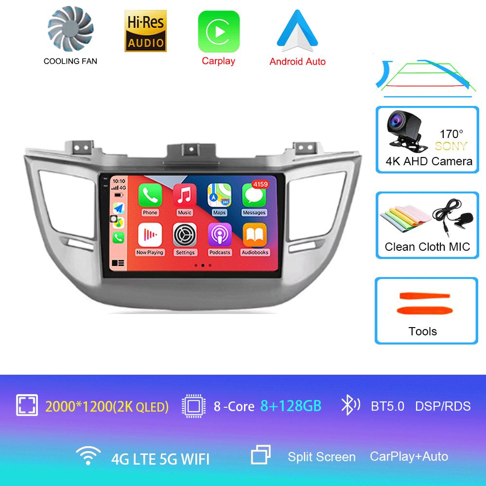 For Hyundai Tucson 2015-2017 Android 14 2din Car Radio Multimedia Video Player GPS Navigation 4G WIFI Carplay 8Core DSP EQ