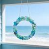 Sea Glass Wreath Handmade Coastal Style Christmas Ornament for Front Door Window Kitchen Cabinet Chair Wall Home Decor
