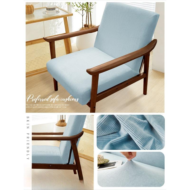 Funda Elástica con Cremallera para Sillón Jacquard de Hojas Fundas para Sillas Decoración del Hogar Funda Elástica para Silla Protector Elástico para Muebles de Silla Lavable