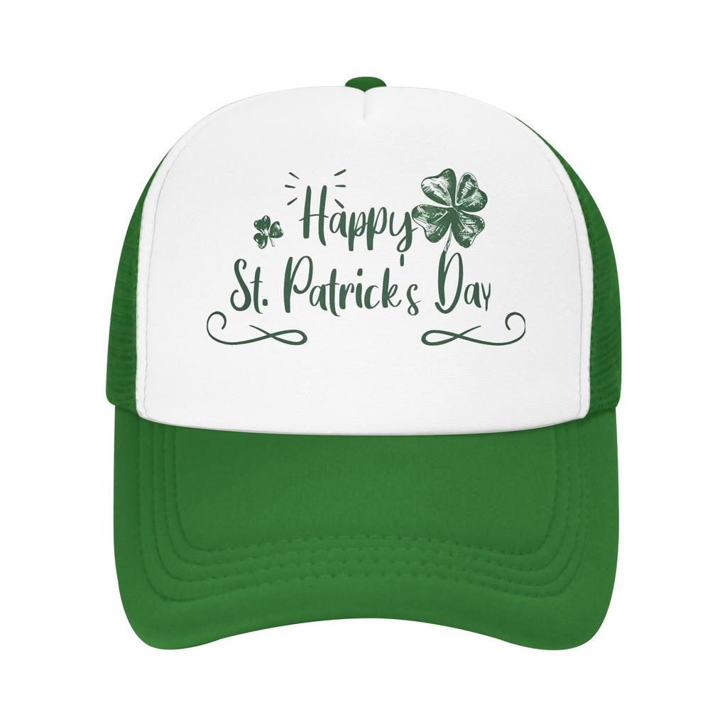 Happy Saint Patricks Day  Outfits Mesh Trucker Hat Summer Breathable  Meshback Sun Caps Trendy Adjustbale