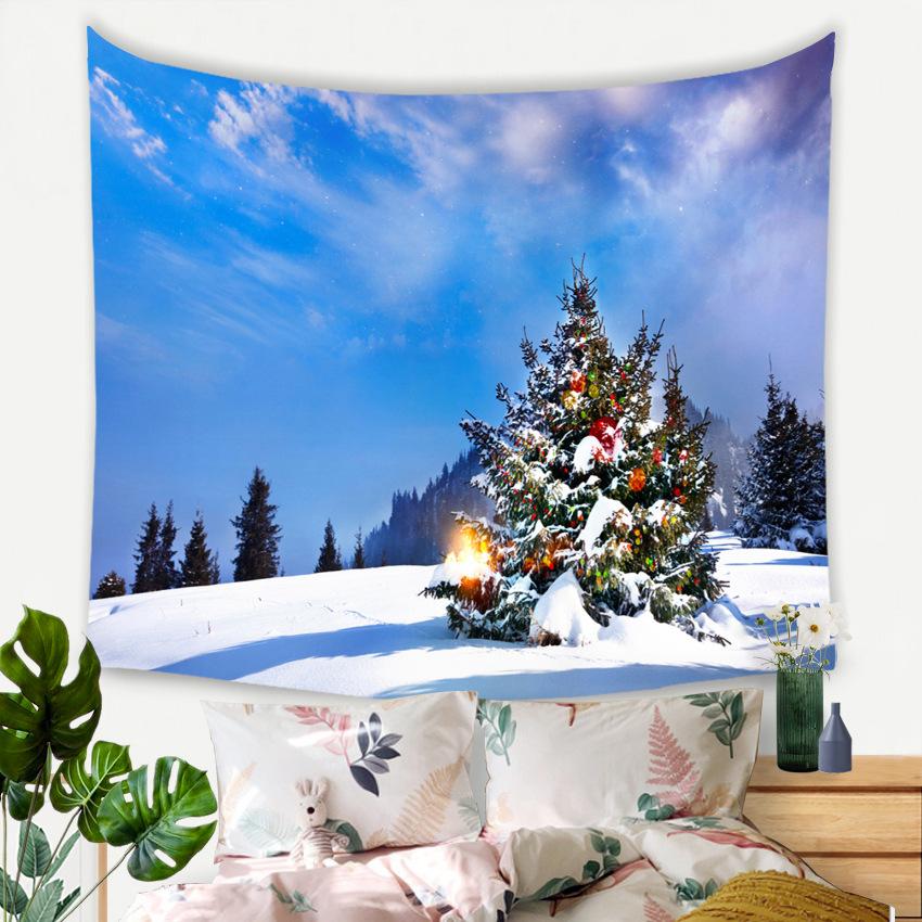Christmas Tree Tapestry Full of Colorful Balls, Bedroom and Living Room Background Hanging Cloth