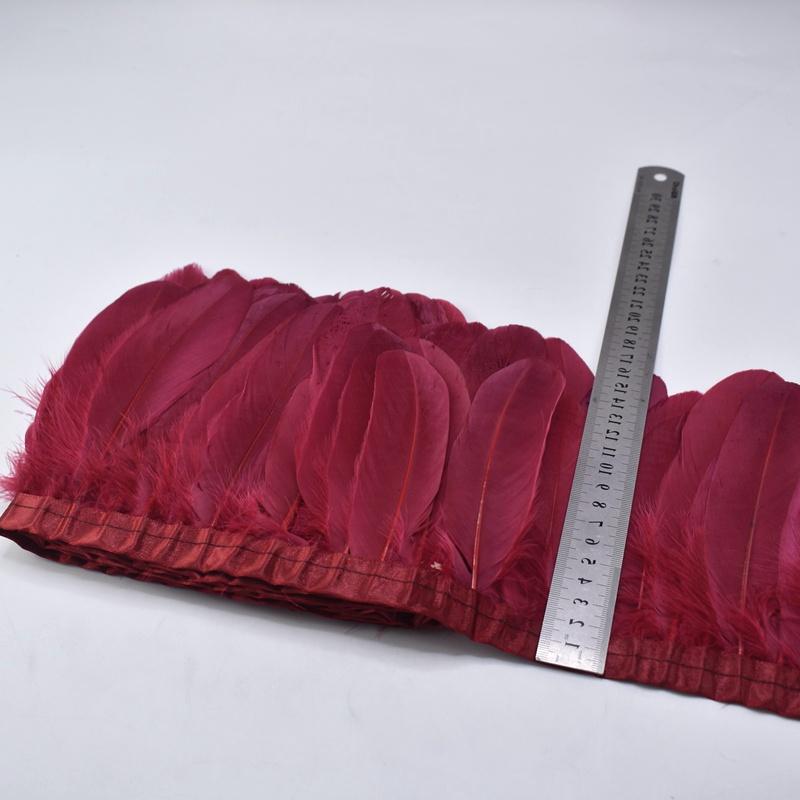 10Meters/lot Natural Goose Feathers Trimmings Fringe for Needlework Sewing Clothing Plume 15-20cm DIY Wedding Feather Decorative
