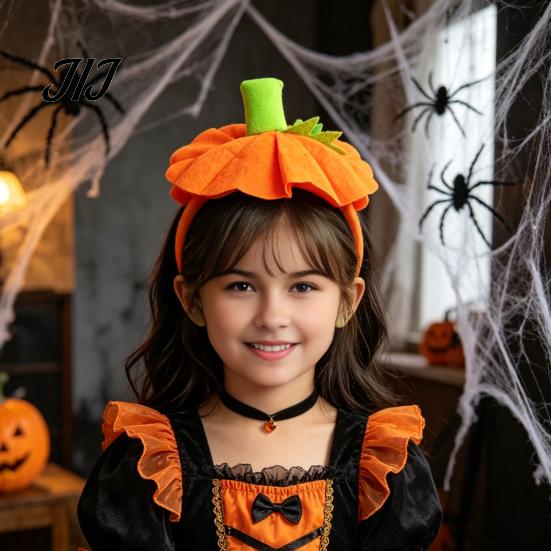 Kids Pumpkin Headbands Halloween 3D Headband for Kids, Dress-Up Hair Hoop Childrens Headwear Band, Accessory Thanksgiving Festival Cosplay Costume