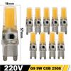 10pcs G4 LED COB Lamp Dimmable 6W 9W E14 LED Bulbs AC/DC 12V 220V Lampada G9 COB Spotlight Chandelier Lighting Replace Halogen