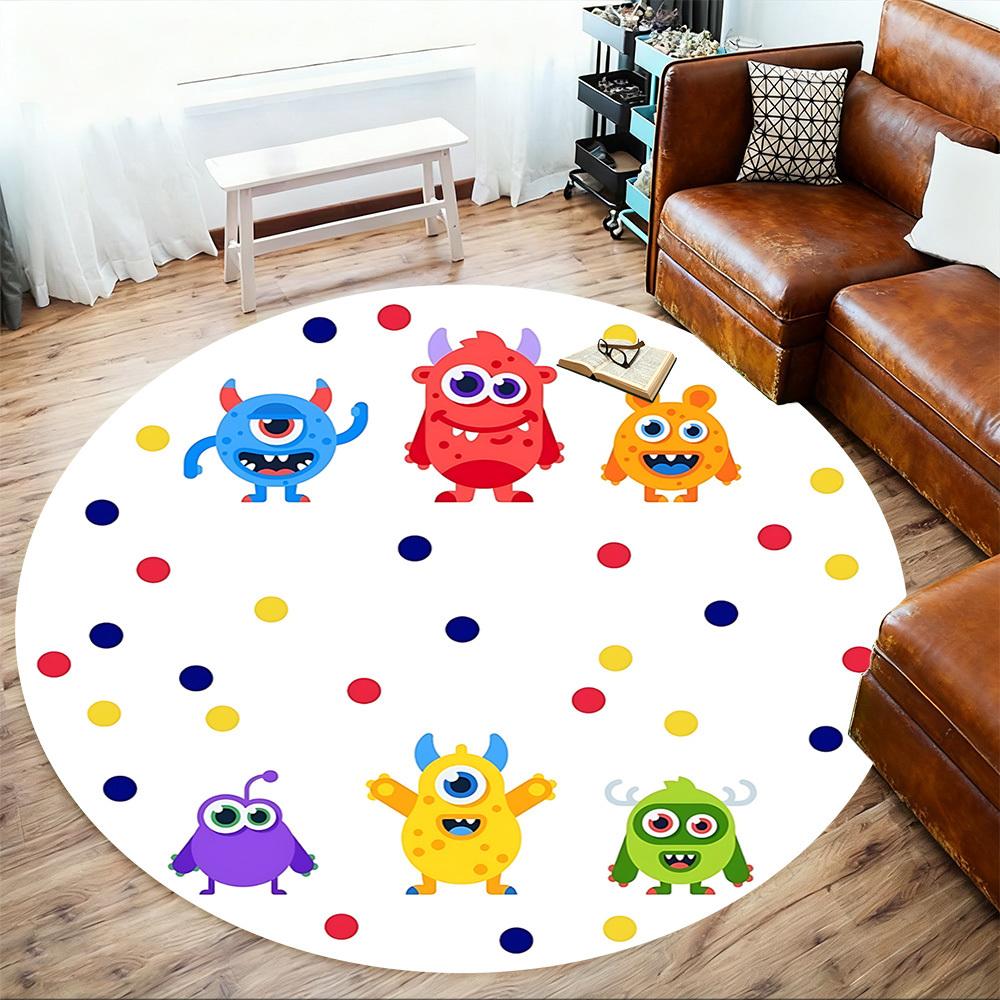1pc monster circle Round Chair mat Area Rug - Non-Slip, Floor Mat for Office, Bedroom, and Indoor Decor c1125279