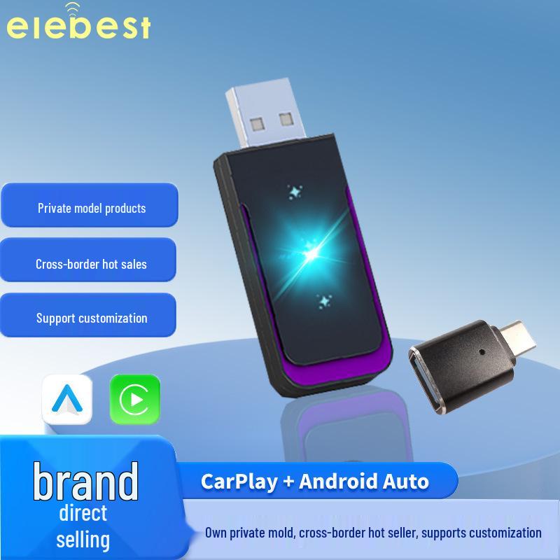 Cross-Border Wireless CarPlay & Android Auto 2-in-1 Smart Car Screen Mirroring Converter