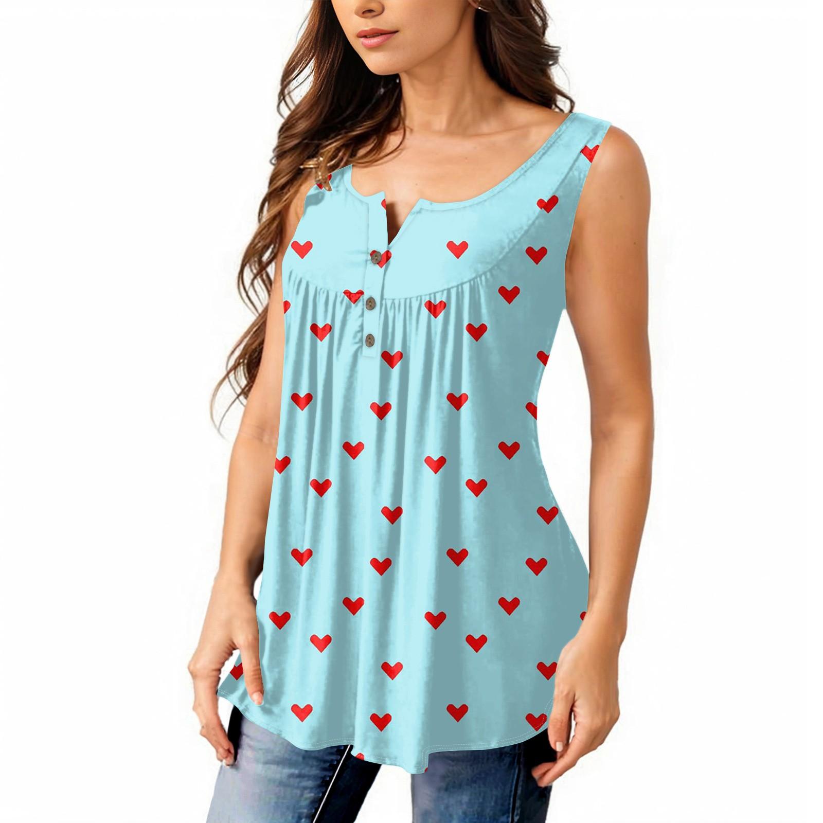 

Женская мода плиссированная безрукавка повседневная футболка жилет топ на пуговицах XL небесно-голубой