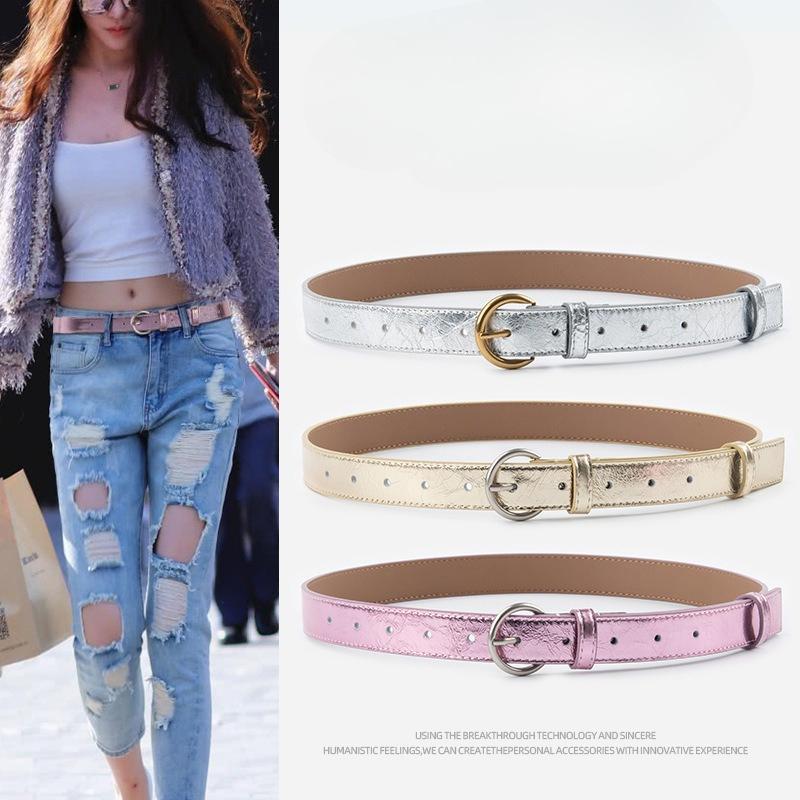 Top-layer Genuine Leather Women's Belt Cowhide with Casual Pants Coat Coat Decorative Women's High-end Leather Belt Leather