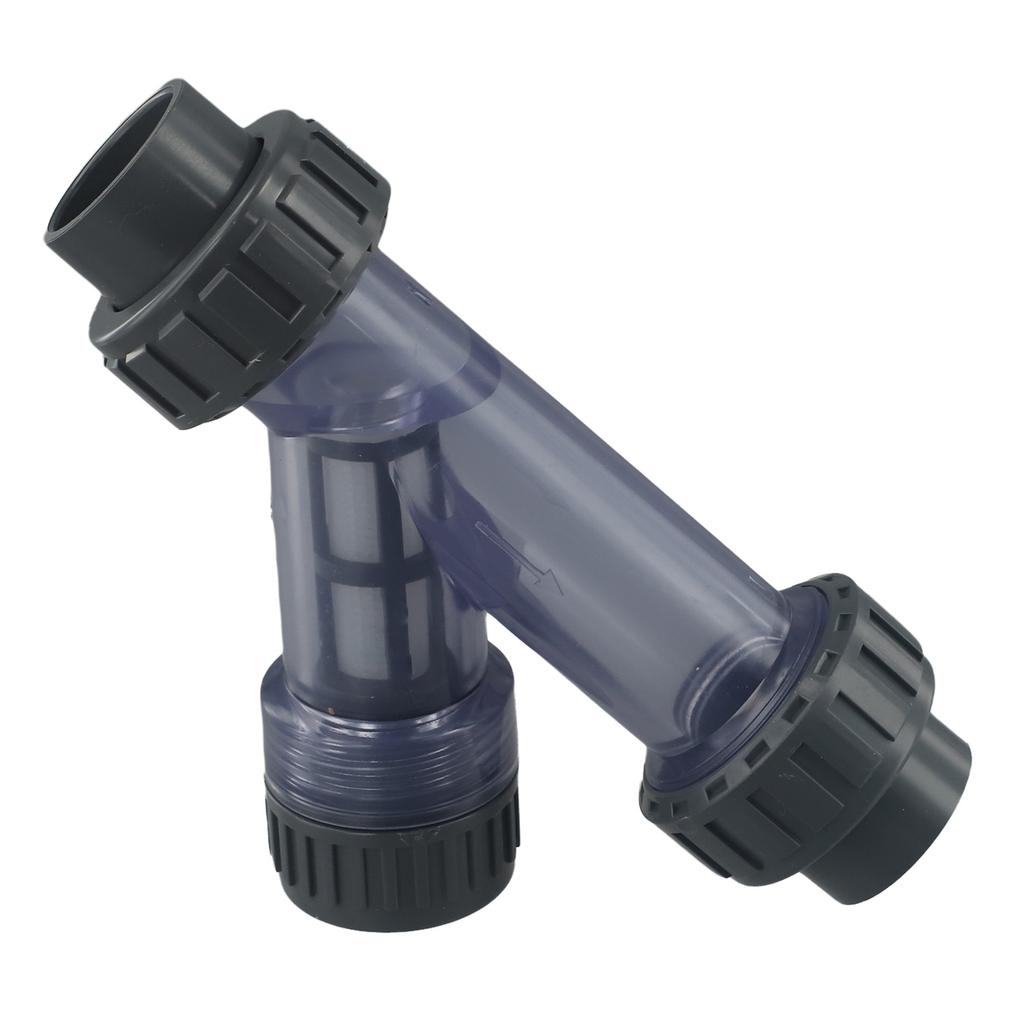 I.D 20~63mm Transparent PVC Y-Type Filter Aquarium Fish Tank Irrigation Filters Garden Water Pipe Filters Joint Fitting