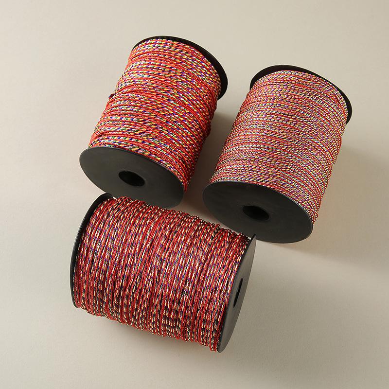Five-Color Vajra Knot Rope: DIY Handmade Jewelry Weaving & Beading Thread Material.
