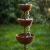 Metal Bird Bath For Outside, 3-Tier Water Bowl With Copper Finish, 26.77 Inch Tall Garden Stake, -Resistant Outdoor Yard Decor