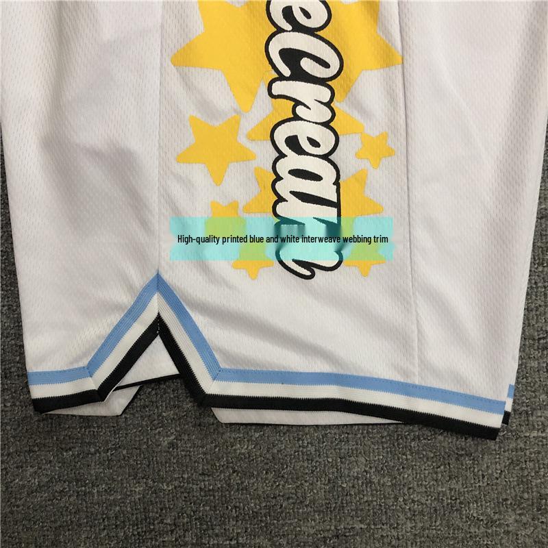 Breathable Quick-Dry Basketball Shorts - Ice Cream Star Print Unisex High-Street Style
