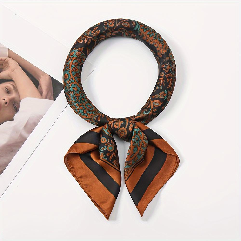 Fashionable Imitation Silk Scarf Set With Retro Waistcoat And Stylish Square Scarf Ideal For Neck Protection