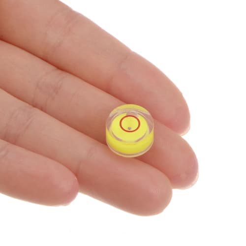 uxcell Round Bubble Level, 12x6mm, Mini Circular Bullseye Level for Camera Tripods, Telescopes, Workshops, Turntables, and Picture Frames, Yellow