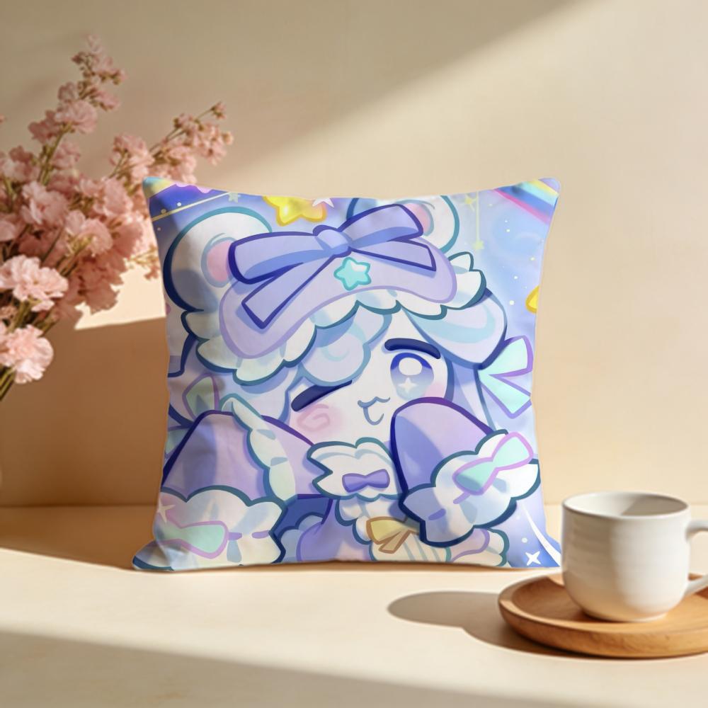 Trendy CCookie Run Kingdomable Cushion Cover Stylish Washable Pillow Cover Ideal for Couch Bedroom Car Decoration