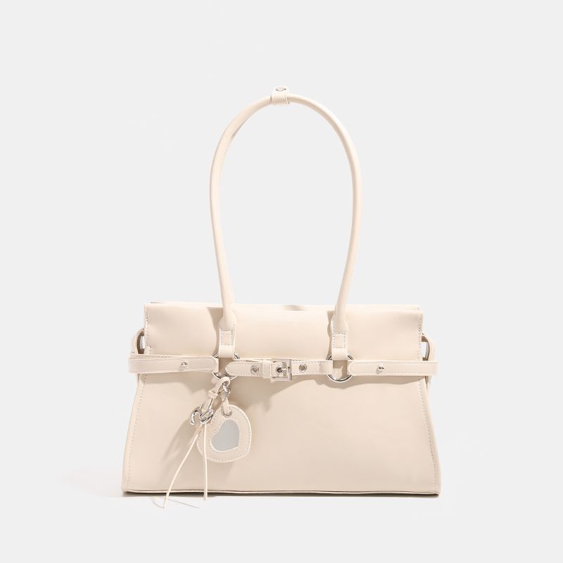 

Xuebeini/Red Bag Sweet Cool Large Capacity Baguette Bag Bridal Wedding Bag High-Grade Underarm Shoulder Bag Fashion Beige